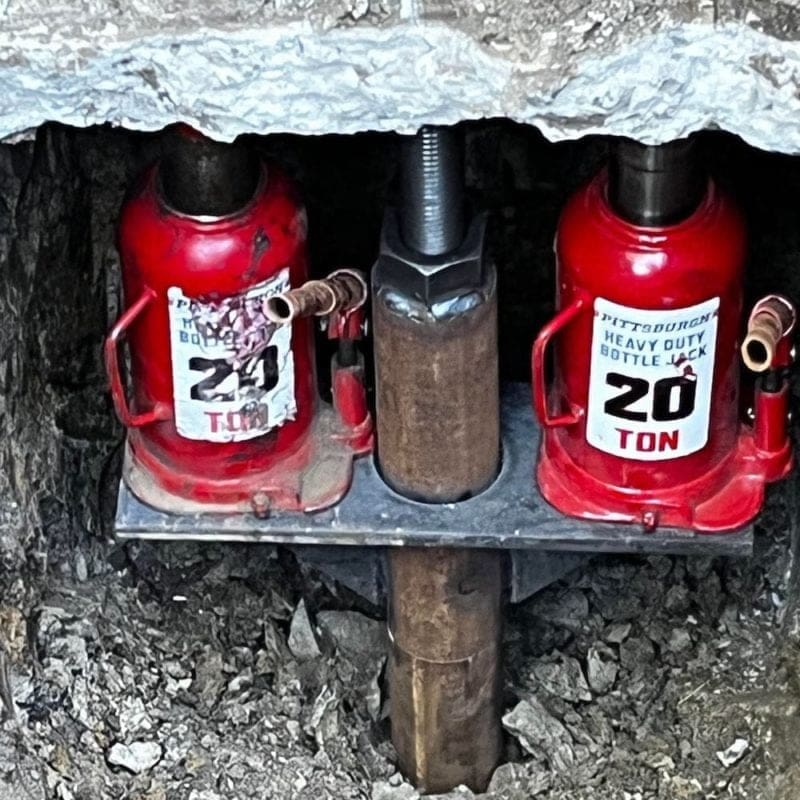 Piers under home. Foundation repair